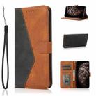 For Xiaomi Redmi 9A Dual-color Stitching Leather Phone Case(Black Brown) - 1