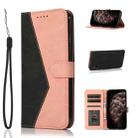 For Xiaomi Redmi 9A Dual-color Stitching Leather Phone Case(Black Rose Gold) - 1