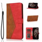 For Xiaomi Redmi 9A Dual-color Stitching Leather Phone Case(Brown Red) - 1