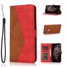 For Xiaomi Redmi 9C Dual-color Stitching Leather Phone Case(Brown Red) - 1
