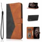 For Xiaomi Redmi 9T Dual-color Stitching Leather Phone Case(Black Brown) - 1