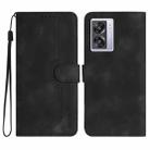 For OPPO A57 5G 2022/Realme V23 Heart Pattern Skin Feel Leather Phone Case(Black) - 1