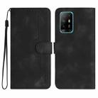 Heart Pattern Skin Feel Leather Phone Case For OPPO A94 5G/F19 Pro/F19 Pro+/A94 4G(Black) - 1
