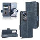 For Xiaomi 12T Pro Symmetrical Triangle Leather Phone Case(Blue) - 1