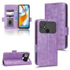 For Xiaomi Poco C40 Symmetrical Triangle Leather Phone Case(Purple) - 1