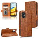 For Xiaomi Poco M5 4G Symmetrical Triangle Leather Phone Case(Brown) - 1