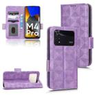 For Xiaomi Poco M4 Pro 4G Symmetrical Triangle Leather Phone Case(Purple) - 1