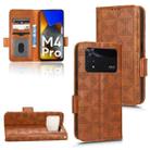 For Xiaomi Poco M4 Pro 4G Symmetrical Triangle Leather Phone Case(Brown) - 1