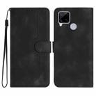 Heart Pattern Skin Feel Leather Phone Case For Realme C15/C12/Narzo 20/7i Global/Narzo 30A/C25/C25s(Black) - 1