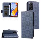 For Xiaomi Redmi Note 11 Pro Global Symmetrical Triangle Leather Phone Case(Blue) - 1