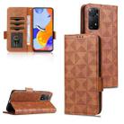 For Xiaomi Redmi Note 11 Pro Global Symmetrical Triangle Leather Phone Case(Brown) - 1