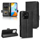 For Xiaomi Redmi 10C Symmetrical Triangle Leather Phone Case(Black) - 1