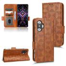 For Xiaomi Redmi K40 Gaming / Poco F3 GT Symmetrical Triangle Leather Phone Case(Brown) - 1