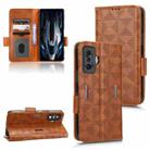 For Xiaomi Redmi K50 Gaming Symmetrical Triangle Leather Phone Case(Brown) - 1