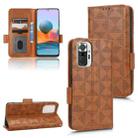 For Xiaomi Redmi Note 10 Pro 4G / Pro Max 4G Symmetrical Triangle Leather Phone Case(Brown) - 1