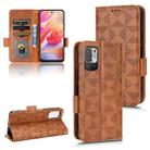 For Xiaomi Redmi Note 10 JE Symmetrical Triangle Leather Phone Case(Brown) - 1