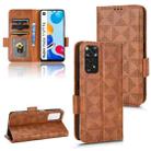 For Xiaomi Redmi Note 11 4G Global Symmetrical Triangle Leather Phone Case(Brown) - 1