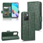 For Xiaomi Redmi 10 5G / Note 11E Symmetrical Triangle Leather Phone Case(Green) - 1