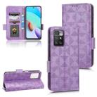 For Xiaomi Redmi 10 5G / Note 11E Symmetrical Triangle Leather Phone Case(Purple) - 1