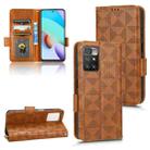 For Xiaomi Redmi 10 5G / Note 11E Symmetrical Triangle Leather Phone Case(Brown) - 1