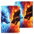 For iPad Air Cross Texture Painted Horizontal  Leather Case with Sleep / Wake-up Function & Card Slot & Holder & Wallet(Flame Wolf) - 1