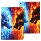 For iPad 10.2 Cross Texture Painted Horizontal Leather Case with Sleep / Wake-up Function & Card Slot & Holder & Wallet(Flame Wolf) - 1