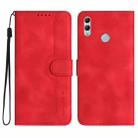 For Honor 10 Lite/Huawei P smart 2019 Heart Pattern Skin Feel Leather Phone Case(Red) - 1