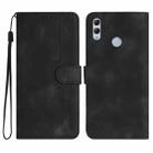 For Honor 10 Lite/Huawei P smart 2019 Heart Pattern Skin Feel Leather Phone Case(Black) - 1