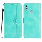For Honor 10 Lite/Huawei P smart 2019 Heart Pattern Skin Feel Leather Phone Case(Light Blue) - 1