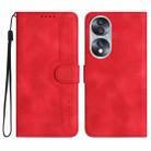 For Honor 70 Heart Pattern Skin Feel Leather Phone Case(Red) - 1