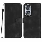 For Honor 70 Heart Pattern Skin Feel Leather Phone Case(Black) - 1