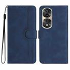 For Honor 70 Pro/70 Pro+ Heart Pattern Skin Feel Leather Phone Case(Royal Blue) - 1