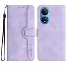 For Honor X7 4G/Play 30 Plus Heart Pattern Skin Feel Leather Phone Case(Purple) - 1