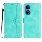 For Honor X7 4G/Play 30 Plus Heart Pattern Skin Feel Leather Phone Case(Light Blue) - 1