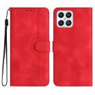 For Honor X8 4G/X30i/Play6T Pro Heart Pattern Skin Feel Leather Phone Case(Red) - 1