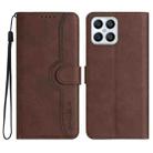 For Honor X8 4G/X30i/Play6T Pro Heart Pattern Skin Feel Leather Phone Case(Brown) - 1