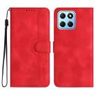 For Honor X8 5G Heart Pattern Skin Feel Leather Phone Case(Red) - 1