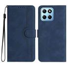 For Honor X8 5G Heart Pattern Skin Feel Leather Phone Case(Royal Blue) - 1