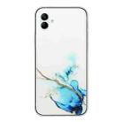 For Samsung Galaxy A04e Hollow Marble Pattern TPU Precise Hole Phone Case(Blue) - 1