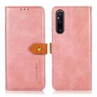 For Sony Xperia 1 V KHAZNEH Dual-color Cowhide Texture Flip Leather Phone Case(Rose Gold) - 1