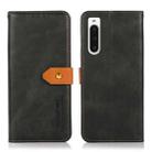 For Sony Xperia 10 V KHAZNEH Dual-color Cowhide Texture Flip Leather Phone Case(Black) - 1