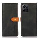 For Xiaomi Redmi Note 12 4G Global KHAZNEH Dual-color Cowhide Texture Flip Leather Phone Case(Black) - 1