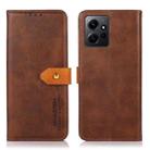 For Xiaomi Redmi Note 12 4G Global KHAZNEH Dual-color Cowhide Texture Flip Leather Phone Case(Brown) - 1