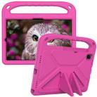 For Samsung Galaxy Tab S6 T860 Handle EVA Shockproof Tablet Case with Holder(Rose Red) - 2