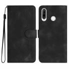 Heart Pattern Skin Feel Leather Phone Case For Huawei P30 Lite/nova 4e/Honor 20S Russia Version/20 lite Russia Version(Black) - 1