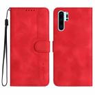 For Huawei P30 Pro Heart Pattern Skin Feel Leather Phone Case(Red) - 1