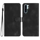 For Huawei P30 Pro Heart Pattern Skin Feel Leather Phone Case(Black) - 1