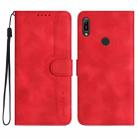 For Huawei Y6 2019 Heart Pattern Skin Feel Leather Phone Case(Red) - 1