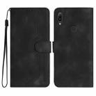 For Huawei Y6 2019 Heart Pattern Skin Feel Leather Phone Case(Black) - 1