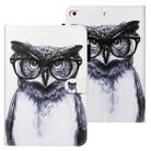 For iPad Mini / 5 / 4 / 3 / 2 /1 Cross Texture Painted Horizontal  Leather Case with Sleep / Wake-up Function & Card Slot & Holder & Wallet(Black Owl) - 1